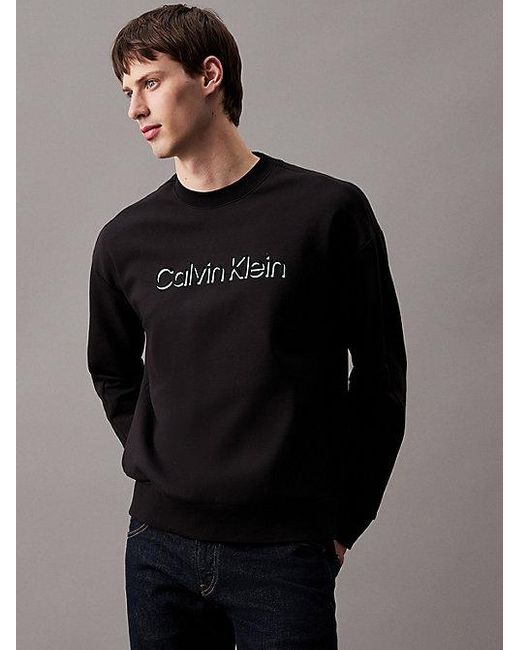 Sudadera con logo Calvin Klein de hombre de color Black
