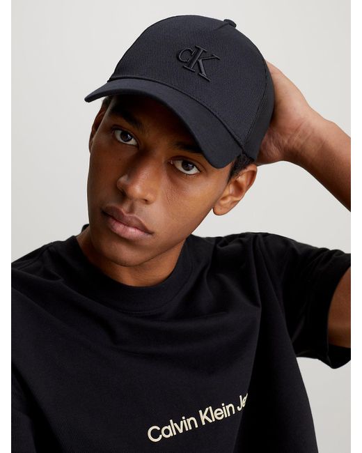 Calvin Klein Black Twill Trucker Cap for men