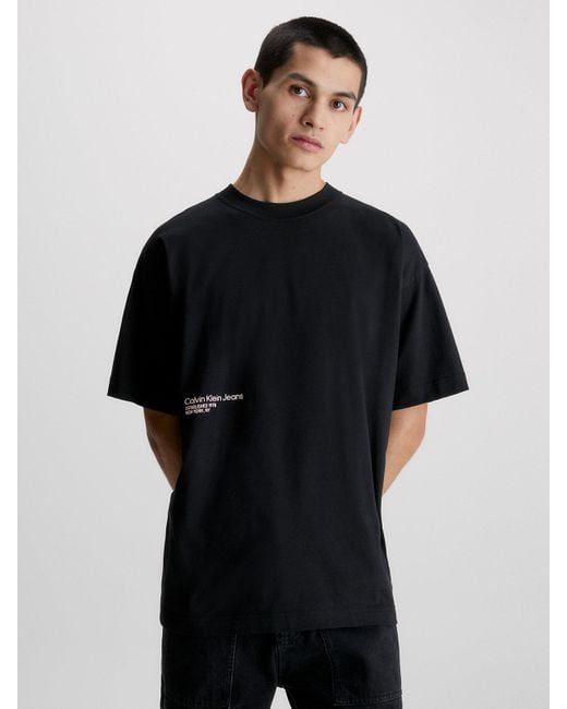 Calvin Klein Black Oversized Back Logo T-shirt for men