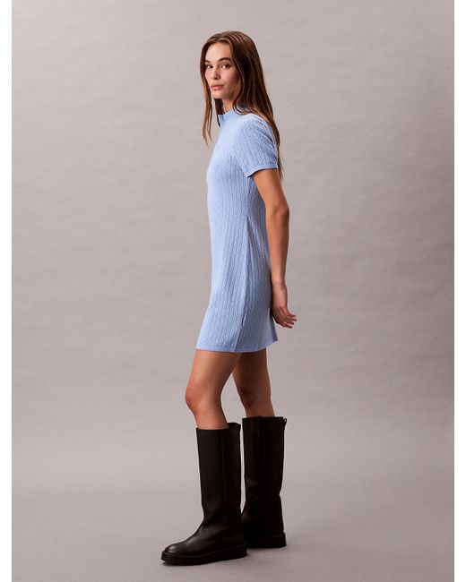 Abito Con Zip E Collo di Calvin Klein in Blue