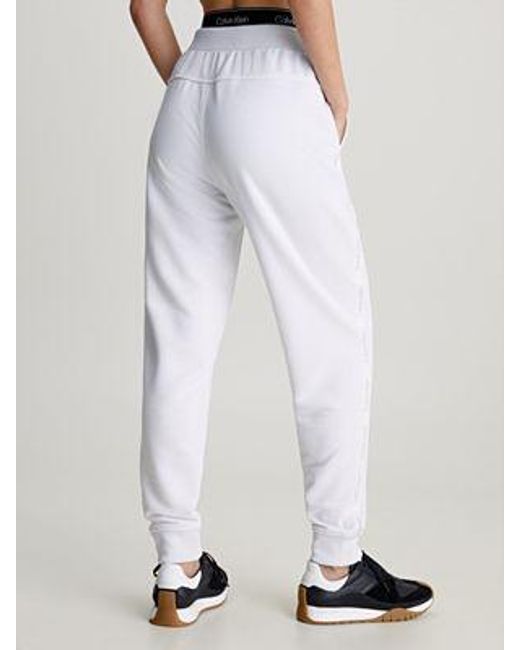 Calvin Klein Badstof joggingbroek in het White
