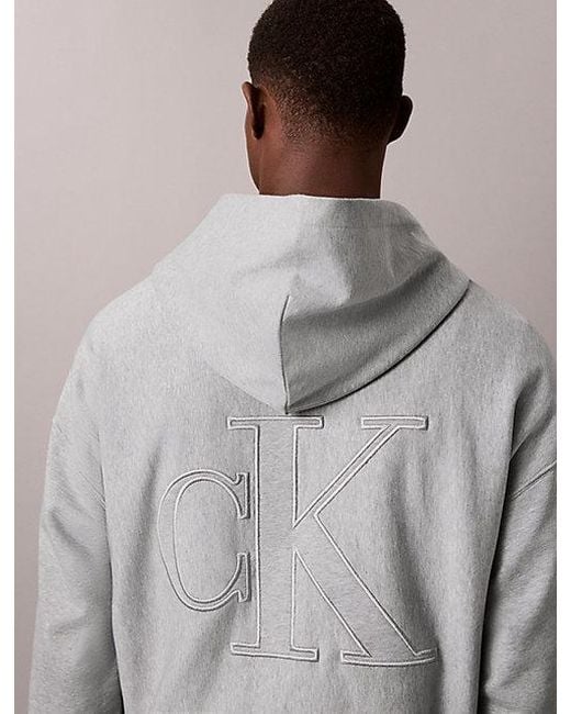 Calvin Klein Natural Jeans Premium Terry Back Logo Hoodie for men