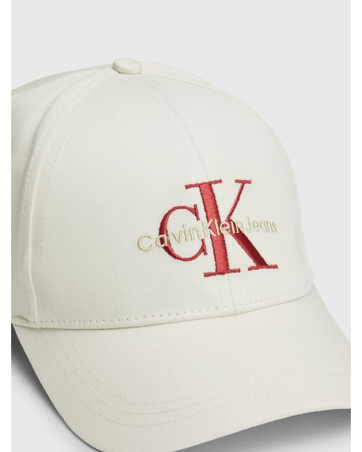 Calvin Klein White Twill Logo Cap for men