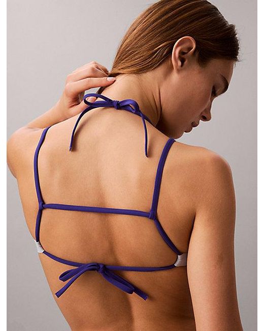 Calvin Klein Bralette Bikinitop in het Blue