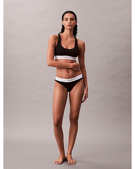 Calvin Klein Black Bralette Cotton Modal Rib