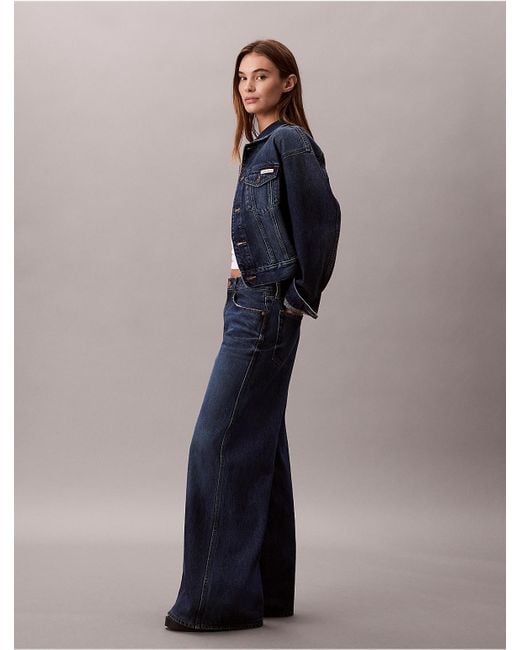 Calvin Klein Blue Ultra Wide Leg Jeans