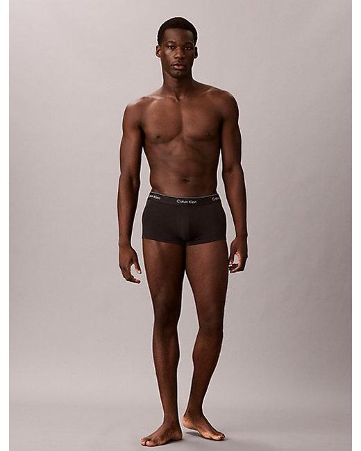 Calvin Klein Black 7 Pack Low Rise Trunks for men