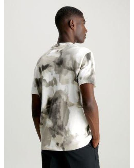Calvin Klein T-shirt Met Camouflageprint in het Natural voor heren