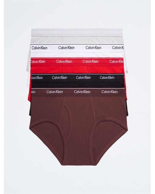 Calvin Klein Cotton Classics 5-pack Brief in Red for Men