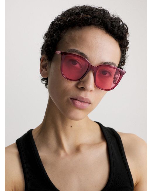 Calvin Klein Pink Rectangle Sunglasses Ck23506S