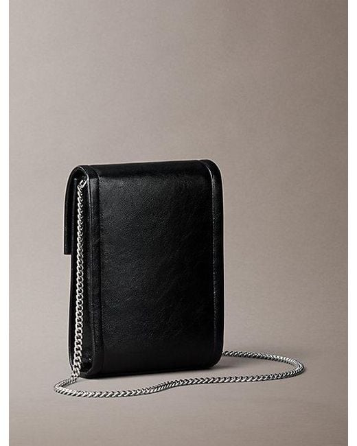 Calvin Klein Black Emblem Logo Crossbody Phone Bag
