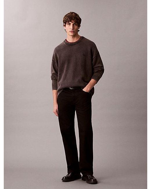 Calvin Klein Brown Jeans Relaxed Monogram Cotton Jumper for men