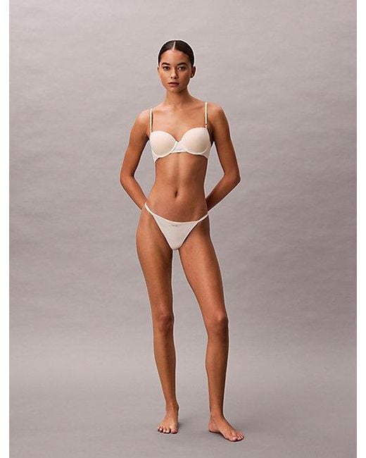 Calvin Klein Brown String Thong Cotton Modal Bare