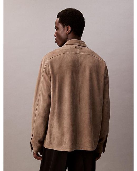 Calvin Klein Brown Suede Shirt Jacket for men