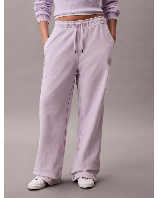 Calvin Klein Pink Cotton Terry Monogram Joggers