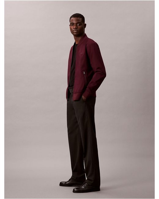 Calvin Klein Red Matte Bomber Jacket for men