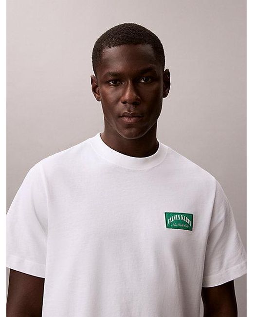 Calvin Klein Blue Jeans Varsity Badge T-Shirt for men