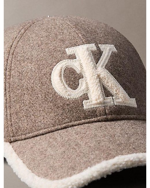 Calvin Klein Multicolor Sherpa Teddy And Felt Monogram Cap
