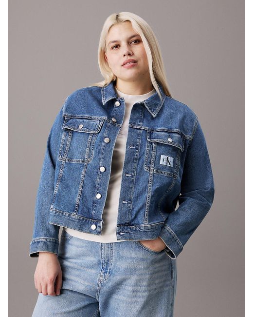 Veste en jean grande taille 90's Calvin Klein en coloris Blue