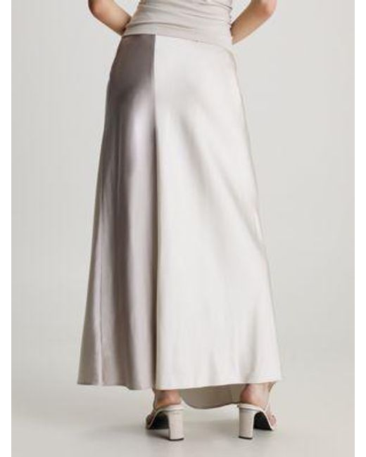 Calvin Klein Fitted Colourblock Maxirok in het White
