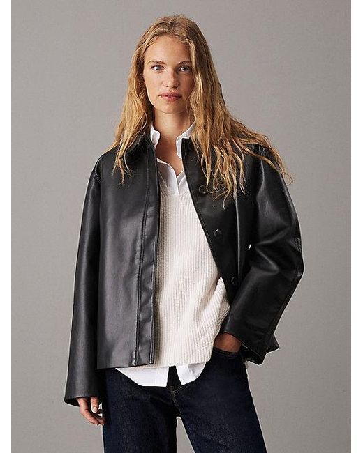Calvin Klein Leren Jack in het Gray