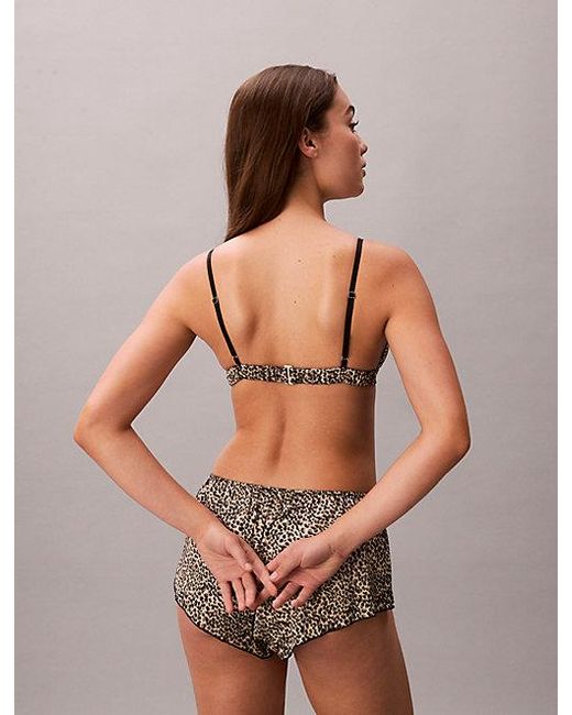 Calvin Klein Brown Unlined Triangle Bra Signature Satin