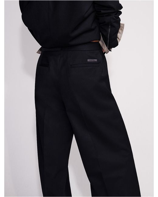 Calvin Klein Black Wool Blend Tailored Pants