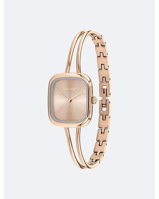 Calvin Klein White Sculpted Square Bracelet Watch