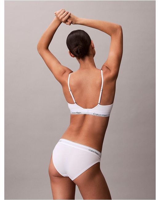 Calvin Klein White Icon Cotton Modal Ultralight Lightly Lined Balconette Bra