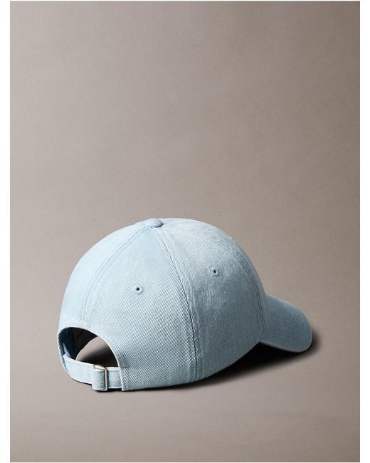 Calvin Klein White Denim Monogram Cap for men