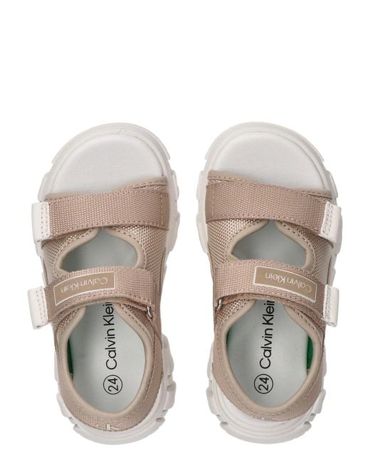 Calvin Klein Natural Toddlers And Kids Velcro Sandals for men