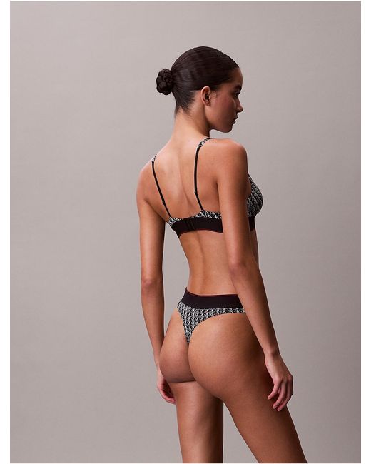 Calvin Klein Multicolor Stretch Thong Graphic Monogram Microfibre