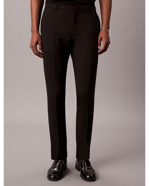 Calvin Klein Black Slim Wool Stretch Trousers for men
