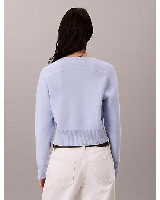 Calvin Klein Purple Jeans Soft Knit Cotton Wool Cardigan