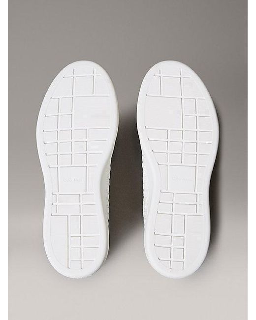 Calvin Klein Leren Sneakers Met Embleem Met Logo in het White