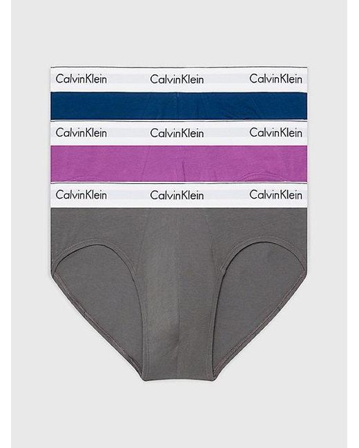Pack de 3 slips - Modern Cotton Calvin Klein de hombre de color Gray