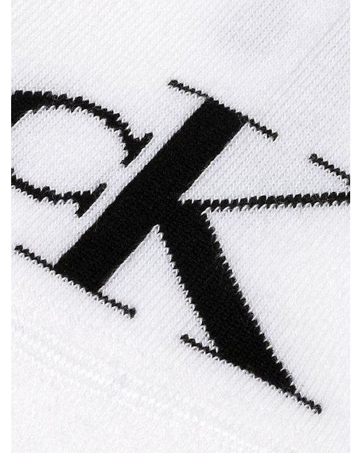 Calvin Klein White Jeans 2 Pack Soft Cotton Stretch Ankle Socks for men