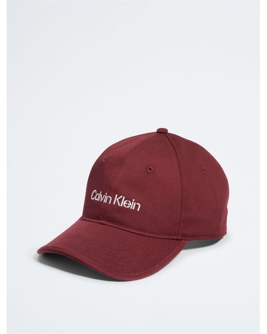 Calvin Klein Khakis Logo Baseball Cap in Red for Men Lyst