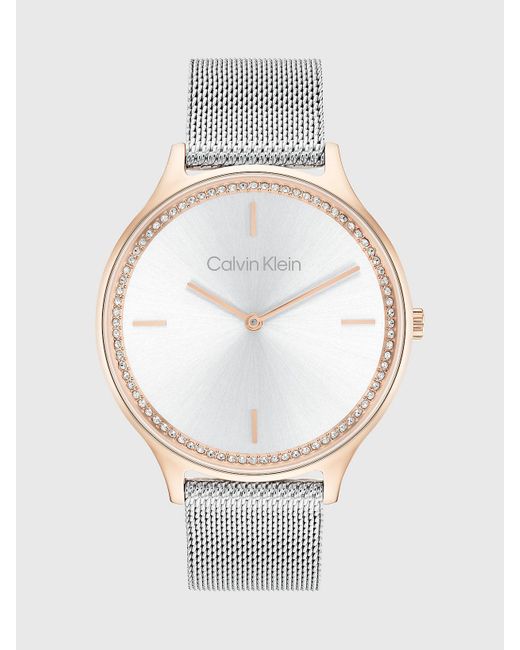 Calvin Klein White Crystal Bezel Bracelet Watch