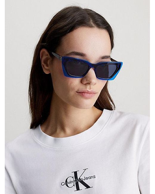 Calvin Klein Blue Jeans Cat Eye Sunglasses Ckj23656S