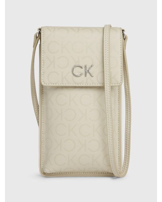 Calvin Klein White Crossbody Wallet Phone Pouch