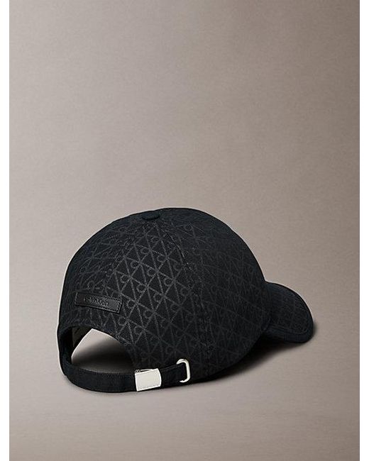 Calvin Klein Black Cotton Twill Adjustable Emblem Logo Cap