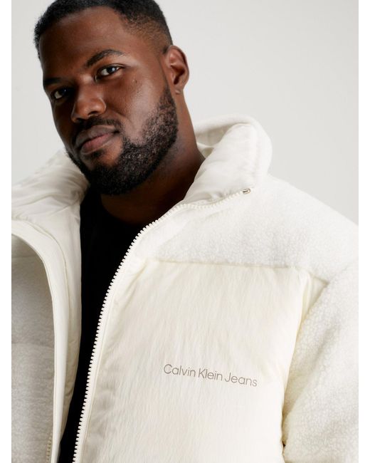 Calvin Klein Natural Unisex Sherpa Puffer Jacket