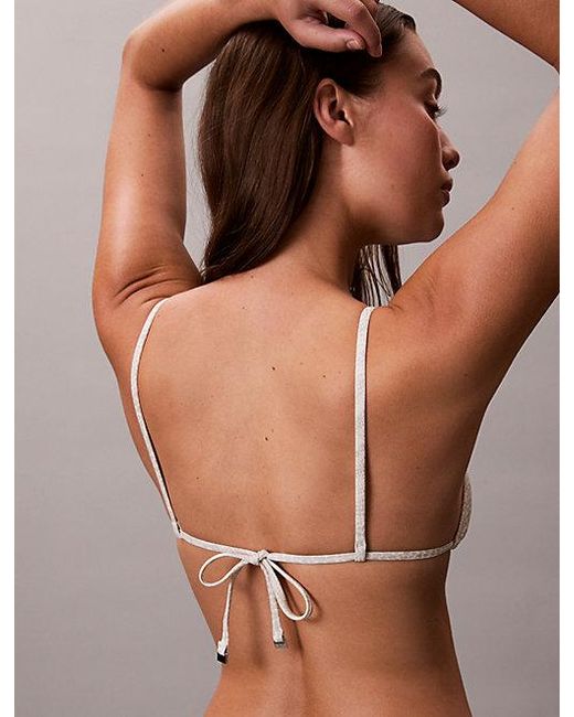 Calvin Klein Brown Triangle Bikini Top Ck Essentials