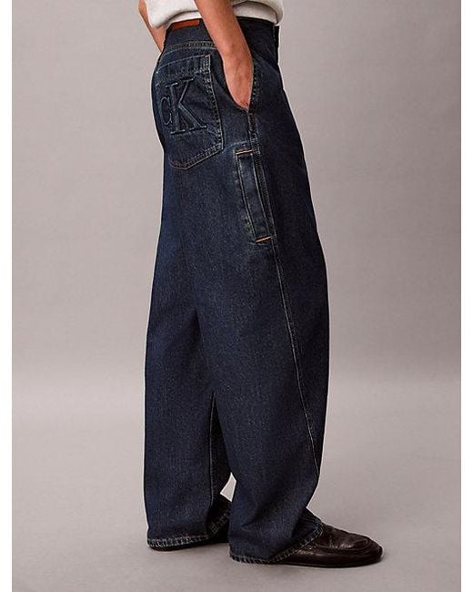 Calvin Klein Blue Jeans Relaxed Cargo Barrel Jeans