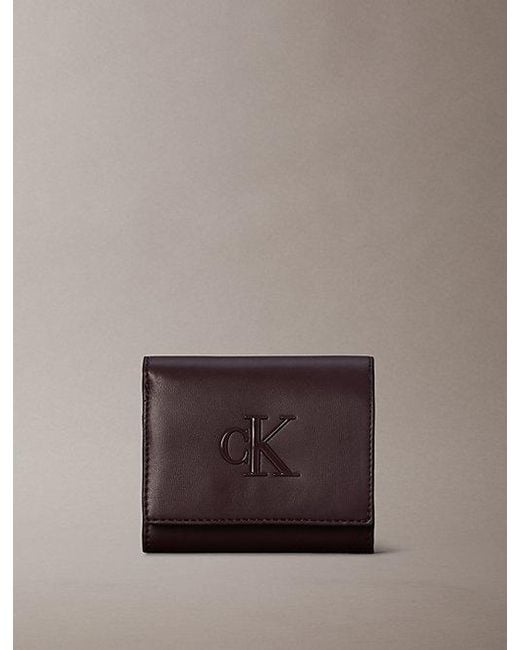 Calvin Klein Brown Embossed Monogram Bifold Wallet