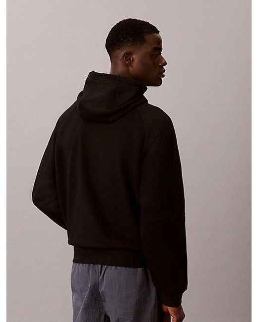 Calvin Klein Black Sport Performance Cotton Blend Hoodie for men