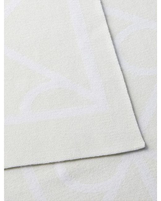 Calvin Klein White Emblem Logo Scarf for men