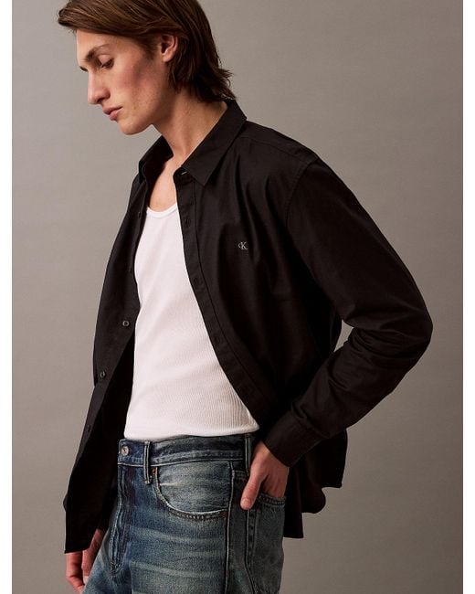 Camicia Button-Down Classica di Calvin Klein in Black da Uomo