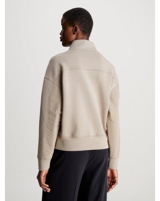 Calvin Klein Natural Zip Neck Sweatshirt